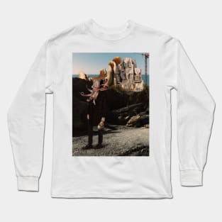 "Going for a Walk with Death" Collage Art Long Sleeve T-Shirt